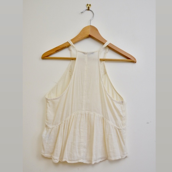 American Eagle White Lace Peplum Tank Top - Picture 2 of 4